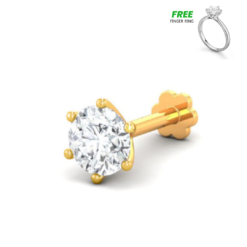 1 Stone Diamond Cut Nosepin