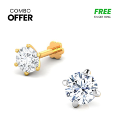 1 Stone(Combo) Nosepin with Gemstone Finger Ring